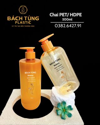 CHAI NHỰA PET 500ML – DÁNG TRỤ & DÁNG TRÒN – MÀU VÀNG TRONG