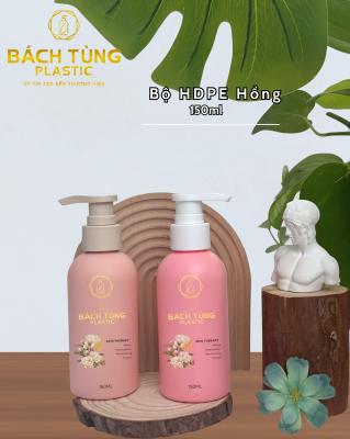  CHAI HDPE 150ML Dáng Tròn Màu Hồng Đậm / Hồng Nhạt