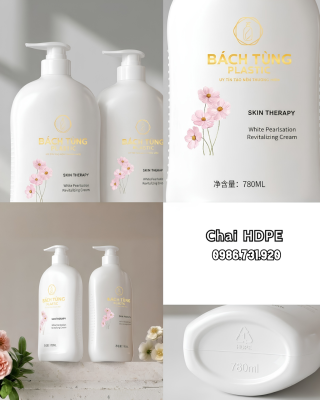 CHAI HDPE DÁNG BẦU 780ML – MÀU TRẮNG SỮA