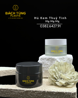 HŨ KEM THỦY TINH CAO CẤP – MÀU TRẮNG & ĐEN – 20G | 30G