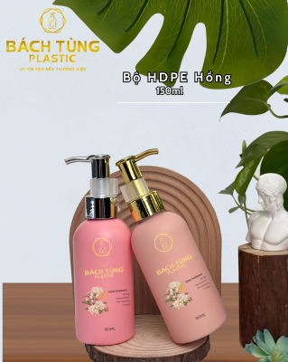  CHAI HDPE 150ML Dáng Tròn Màu Hồng Đậm / Hồng Nhạt