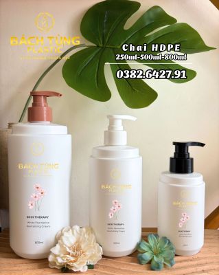 CHAI HDPE DÁNG TRÒN BẦU – 250ML | 500ML | 800ML – MÀU TRẮNG ĐỤC