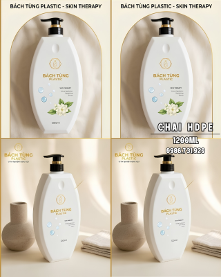 Chai HDPE Dáng Bầu 1200ml – Màu Trắng Sữa, Dung Tích Lớn