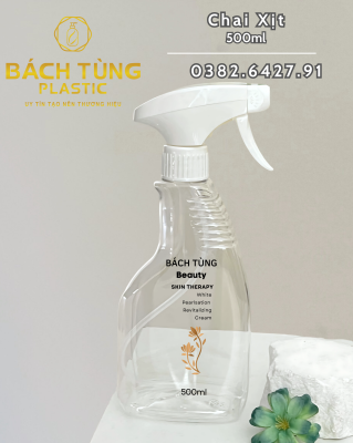 Chai Xịt Nước Lau Kính 500ml – Nắp Xịt Trắng