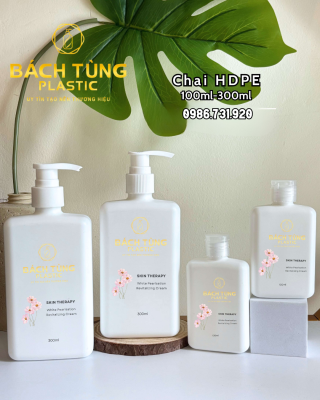 BỘ CHAI HDPE DÁNG VUÔNG 100ML & 300ML