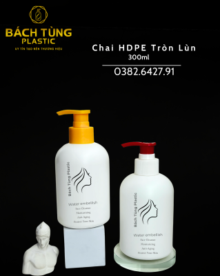 CHAI HDPE DÁNG TRÒN LÙN MÀU TRẮNG SỮA – FI28 KẾT HỢP NẮP VÀNG/TRẮNG
