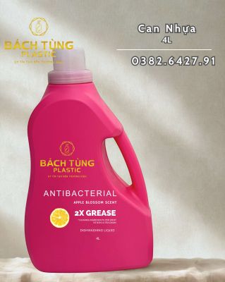 CAN NHỰA MÀU HỒNG 4L