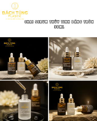 CHAI SERUM THỦY TINH DÁNG TRÒN 30ML