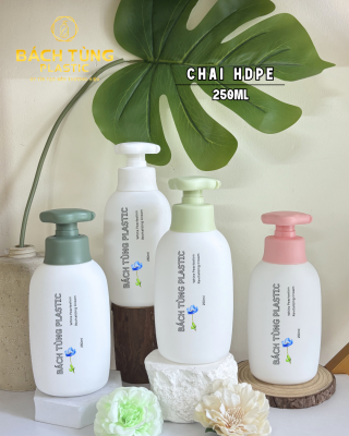 CHAI HDPE TRẮNG DÁNG BẦU 250ML