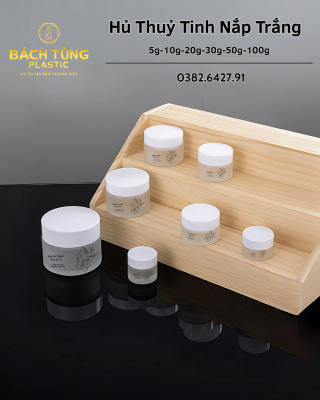 HŨ THỦY TINH DÁNG MỜ NẮP TRẮNG – TỪ 5G ĐẾN 100G