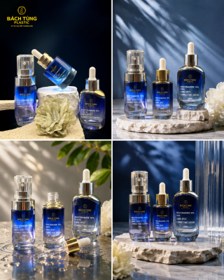 BỘ CHAI SERUM THỦY TINH OMBRE XANH