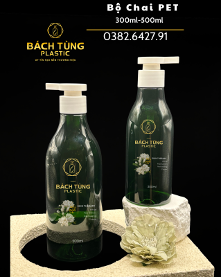 BỘ CHAI PET DÁNG BẦU VAI NHỎ – 300ML & 500ML