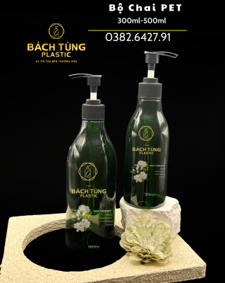 BỘ CHAI PET DÁNG BẦU VAI NHỎ – 300ML & 500ML
