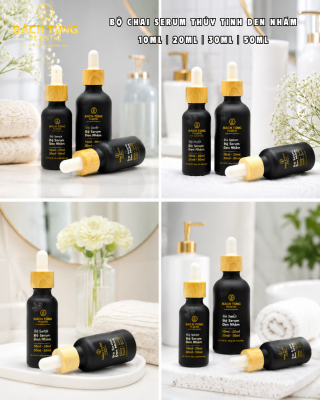 BỘ CHAI SERUM THỦY TINH ĐEN NHÁM