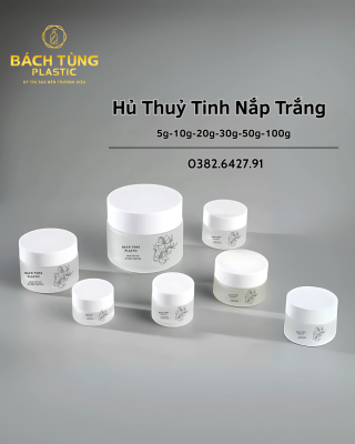 HŨ THỦY TINH DÁNG MỜ NẮP TRẮNG – TỪ 5G ĐẾN 100G