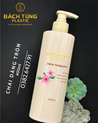 Chai - PET - Dáng Tròn - 400ml – Màu Be