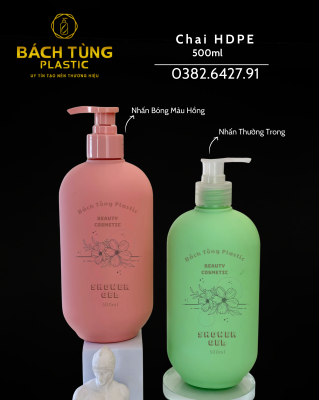 BỘ ĐÔI CHAI NHỰA HDPE 500ML DÁNG BẦU 
