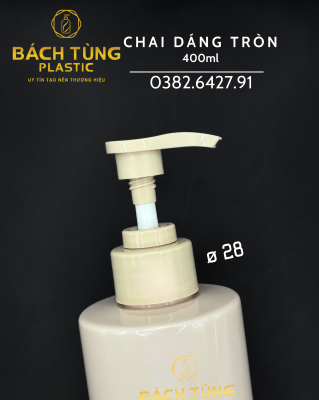 Chai - PET - Dáng Tròn - 400ml – Màu Be