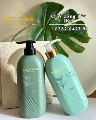Chai HDPE Dáng Bầu 750ml – Màu Xanh Ngọc & Xanh Lá, Cổ FI33