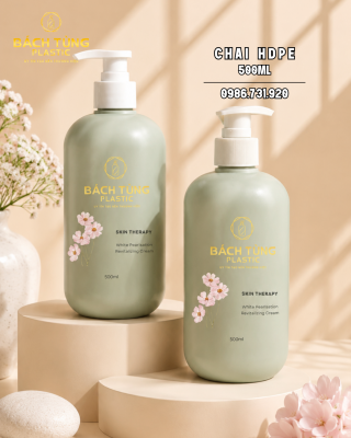 CHAI HDPE 500ML – MÀU XANH BƠ ĐẬM – KẾT HỢP NẮP FI28