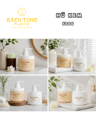 Hũ Nhựa 500g Có Vòi Pump