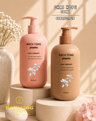 CHAI NHỰA HDPE 500ML – DÁNG TRÒN – MÀU NÂU MỚI & HỒNG ĐẬM MỚI – CỔ FI28