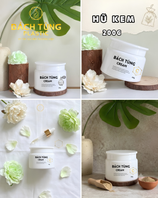 Hũ Kem PET 200g Màu Trắng Sứ