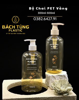 BỘ CHAI PET VÀNG CAO CẤP – 300ML & 500ML