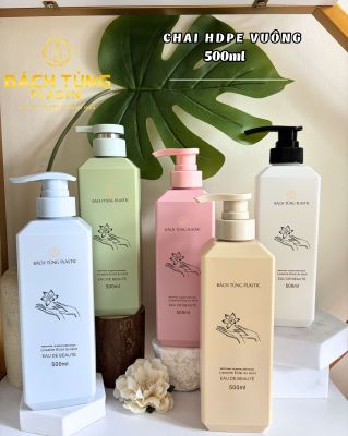CHAI HDPE VUÔNG 500ML – CHẠY MÀU THEO YÊU CẦU, CỔ FI33