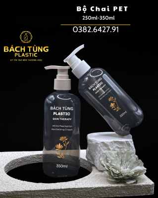 BỘ CHAI PET MÀU XÁM 250ML – 350ML