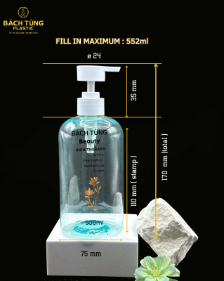 Chai PET Dáng Tròn 500ml – Màu Xanh Ngọc
