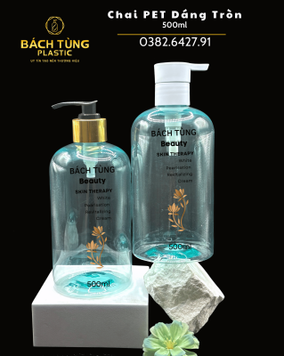 Chai PET Dáng Tròn 500ml – Màu Xanh Ngọc