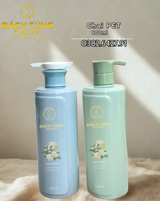 [ Nhấn Order ] CẶP CHAI PET 800ML MÀU XANH BABY BLUE & XANH MINT – KẾT HỢP NẮP NHẤN FI33 MỚI LẠ