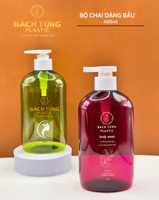 Chai PET Trong 400ml – Nhiều Màu Sắc