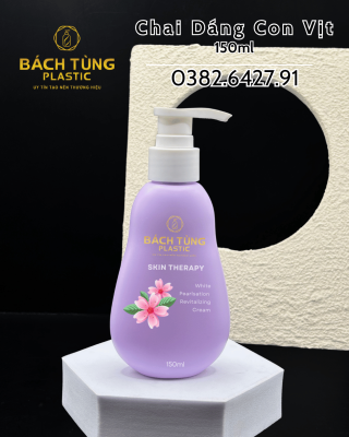 Chai HDPE Dáng Con Vịt 150ml Màu Tím Pastel