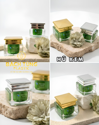 Hũ Kem Thủy Tinh Vuông 