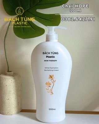 Chai HDPE Dáng Bầu 1200ml – Màu Trắng – Cổ FI33