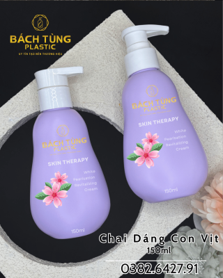 Chai HDPE Dáng Con Vịt 150ml Màu Tím Pastel