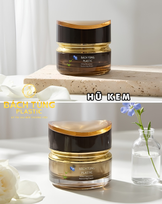 Hũ Kem Thủy Tinh Nâu