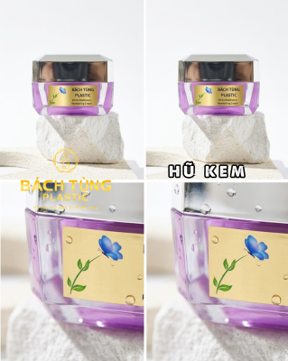 Hũ kem màu tím nắp bạc 