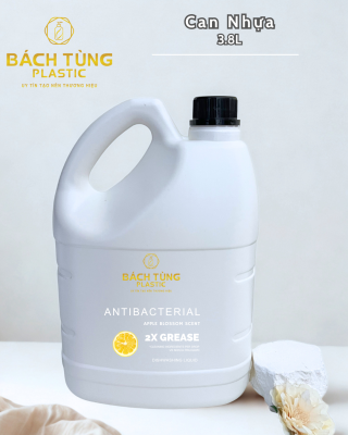 CAN NHỰA HDPE 3.8 LÍT – MÀU TRẮNG – NẮP VẶN ĐEN