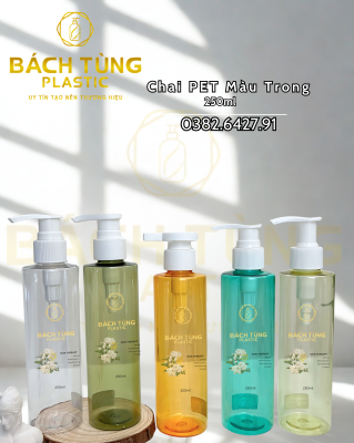 BỘ CHAI PET 250ML MÀU TRONG SUỐT