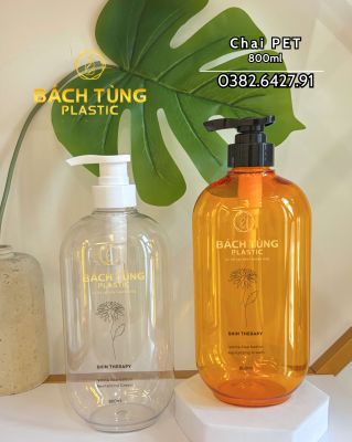 CHAI PET DÁNG BẦU 800ML – MÀU CAM,TRONG