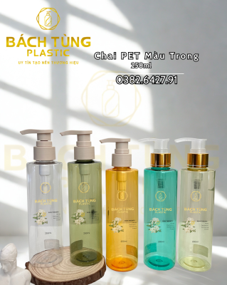 BỘ CHAI PET 250ML MÀU TRONG SUỐT