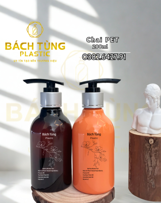  CHAI NHỰA PET 200ML – MÀU CAM & MÀU NÂU | CỔ FI24 | KẾT HỢP ĐA DẠNG NẮP