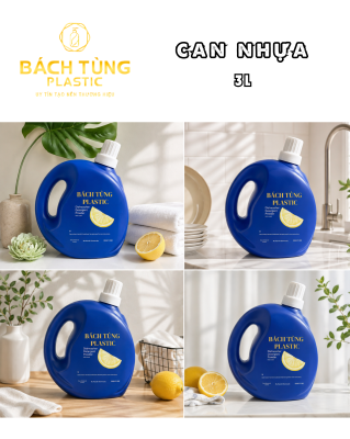 CAN NHỰA 3L MÀU XANH 