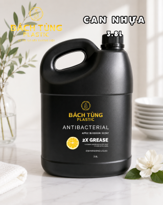 CAN NHỰA HDPE ĐEN 3.8L