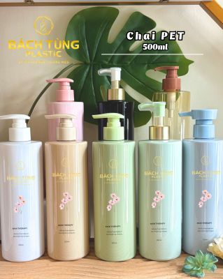 Chai PET dáng trụ 500ml chạy màu theo yêu cầu