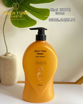 Chai HDPE Dáng Bầu 1200ml – Màu Vàng – Cổ FI33