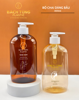 Chai PET Trong 400ml – Nhiều Màu Sắc